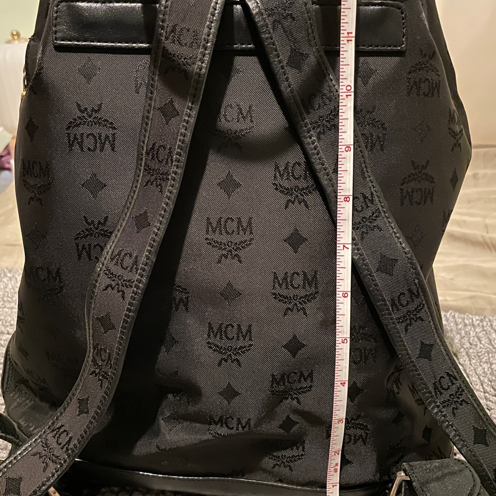 MCM Black Monogram Backpack with Gold-Tone Hardware - Picture 7 of 13